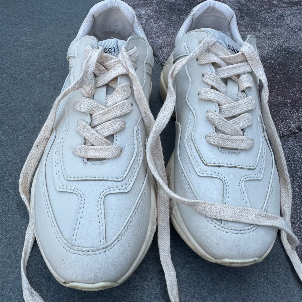 Gucci Beige Rhyton Sneakers - Picture 2 of 12